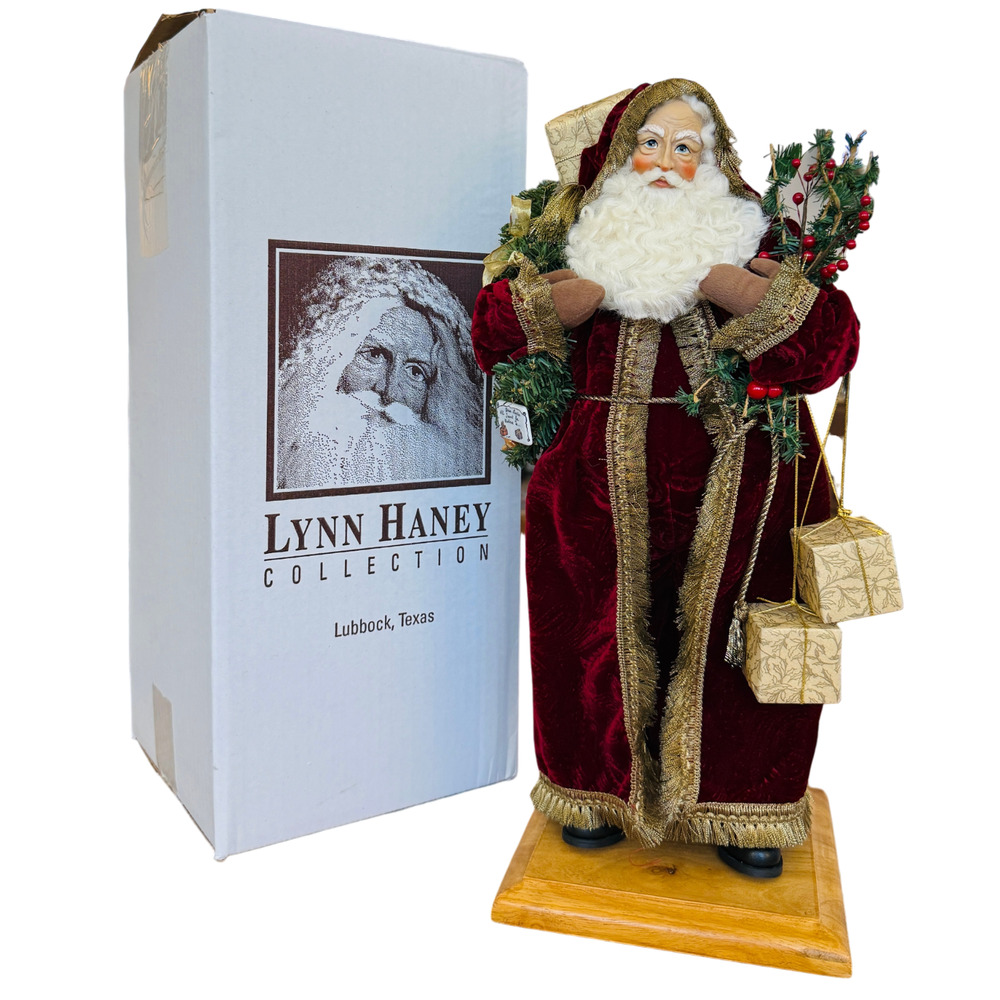 Lynn Haney Limoges Santa #1829 + Box SIGNED Le Artoria Charms 18" H Vintage 1999